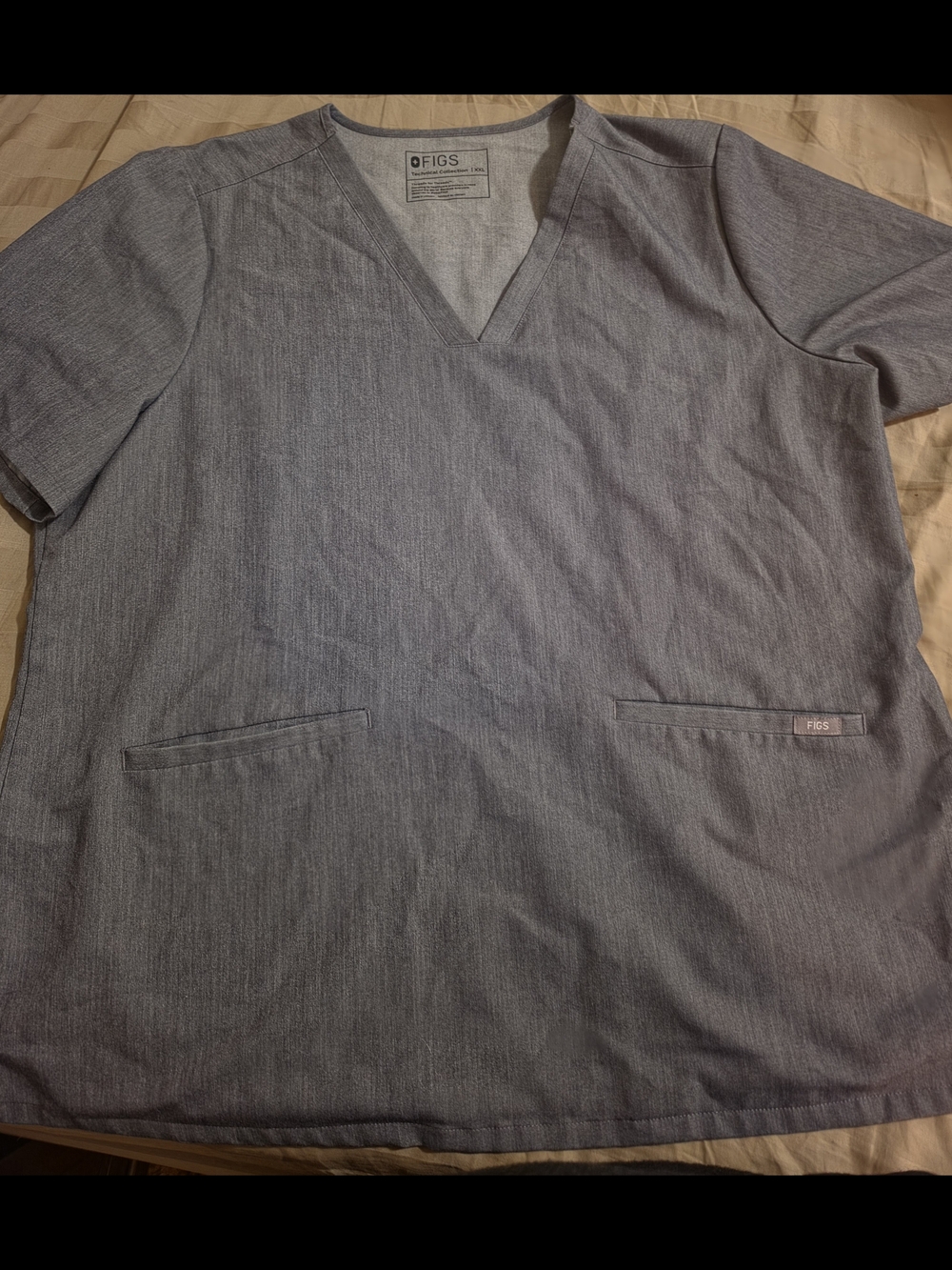 Figs Heather Gray V-Neck Scrub Top
